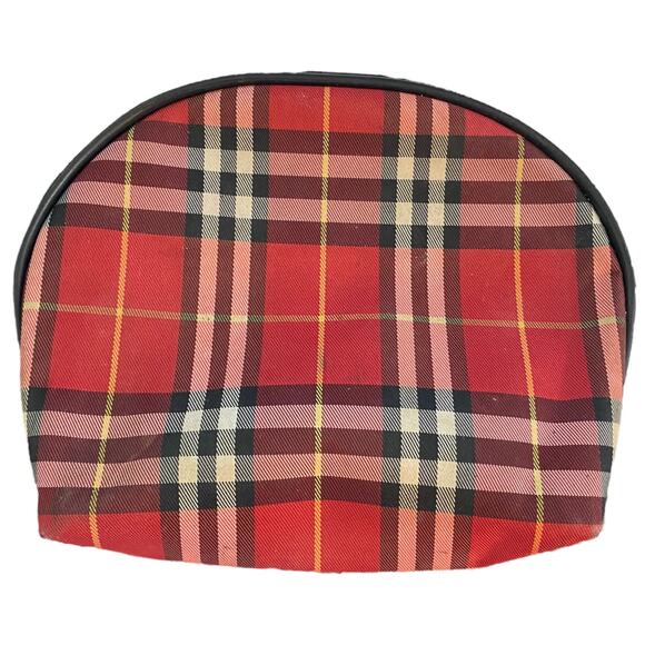 Burberry Red Nova Check Travel Cosmetic Pouch - Picture 2 of 7